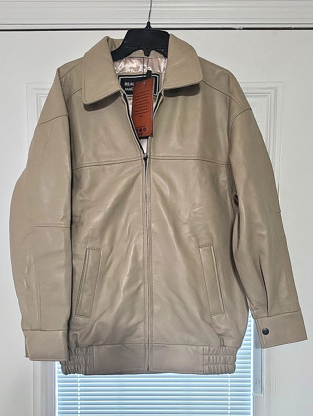 Jild Leather Zip Jacket Brown Size Small NWT Oversized